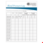 Track Your Blood Pressure with Printable Log | Monitor Evening, Morning Readings & Diabetes example document template