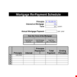 Mortgage Re Payment Schedule In Excel example document template