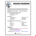 Experienced Aerospace Engineer with exceptional systems skills | Illinois example document template 