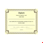 Certify Your Completed Diploma with Our Diploma Template example document template