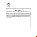 Employee Incident Report: Fillable Witness Statement Form example document template