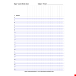 Teacher Grade Book Template example document template