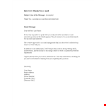 Thank You Email Template for Account Interview: Position, Message example document template