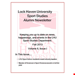 LHU Sport Admin Newsletter - Sports Program | FA Sport example document template 