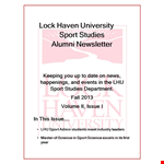 LHU Sport Admin Newsletter - Sports Program | FA Sport example document template