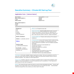 Create a Winning Company Executive Summary Template | Market & Climate example document template