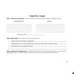 Effective Transition Plan Template for School, Preschool and Kindergarten Children and Families example document template