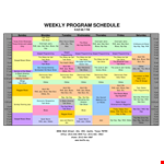 Weekly Program Schedule Template example document template