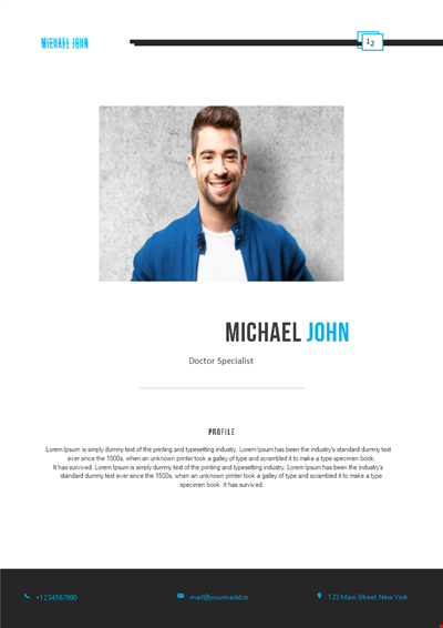Industry-Standard Doctor Resume Template | Easy-to-Use & Customizable