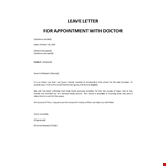 School leave Letter teacher doctor appointment example document template