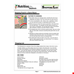 Dorm Room Food Shopping List example document template