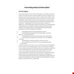 Account Analyst Job Description example document template