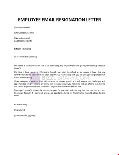Resigning by email