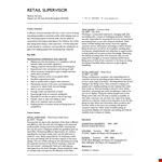 Retail Supervisor example document template 
