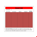 Easily Organize Your Wedding Guests with Our Guest List Template example document template