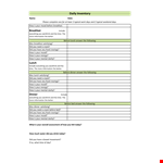 Daily Inventory Example example document template