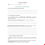 How to Write a Lab Report Template for Scientific Experiments - Examples and Variables example document template
