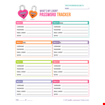 Password List Template - Keep track of your passwords and login information example document template