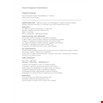 Finance Management Trainee Resume example document template