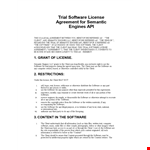 License Agreement Template for Vendor-Client Software Agreement example document template