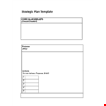 Create an Effective Strategic Plan with Actions, Values, and Priorities | Purpose Included example document template