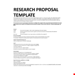Academic Research Proposal Template for Projects example document template