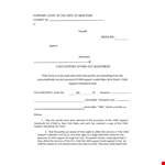 Child Support Agreement: Ensure Fair Support for Your Child - Income, Husband, and More example document template