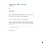 Hardship Letter Template for Immigration example document template