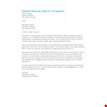 Hardship Letter Template for Immigration example document template 