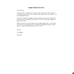 Free Sample Thank You Letter example document template