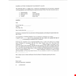 Request for Maternity Leave: Formal Letter and Sample Template example document template