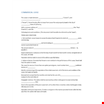 Commercial Lease Agreement Template - Create a Secure Lessor-Tenant Contract for Property Lease example document template