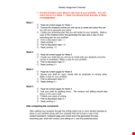 Weekly Assignment Checklist Template example document template
