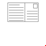 Printable Postcard Template for Education - Free Download | Student Handouts example document template