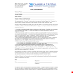Non Solicitation Letter Template | Protect Customer Order Information | Cambria example document template