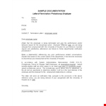 Termination Letter for Probationary Employee in PDF | Employee Termination example document template