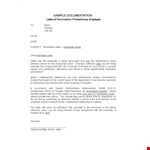 Termination Letter for Probationary Employee in PDF | Employee Termination example document template 