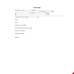 Received Rent Receipt for Landlord example document template