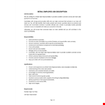 Retail Employee Job Description  example document template