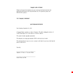 Sample Professional Letter Of Intent example document template
