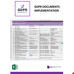 GDPR Documents For Compliance example document template