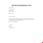 Email template for confirming an appointment example document template