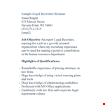 Recruiter Resume example document template