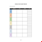 Meal Planner Template  example document template