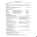 Nursing Work Resume Example - Medical | Dallas Baylor Nurses example document template