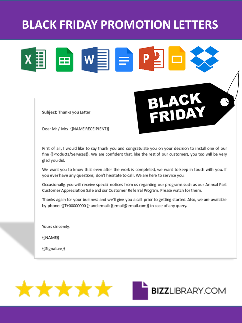 black friday promotion letter template