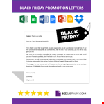 Black Friday Promotion Letter example document template