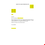 Terminate Agency Agreement and Notify Address - Sample Text for Termination Letter example document template