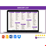 Grocery Checklist example document template
