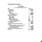 Multi Step Income Statement: Total Revenue, Operating Income, and Taxes example document template